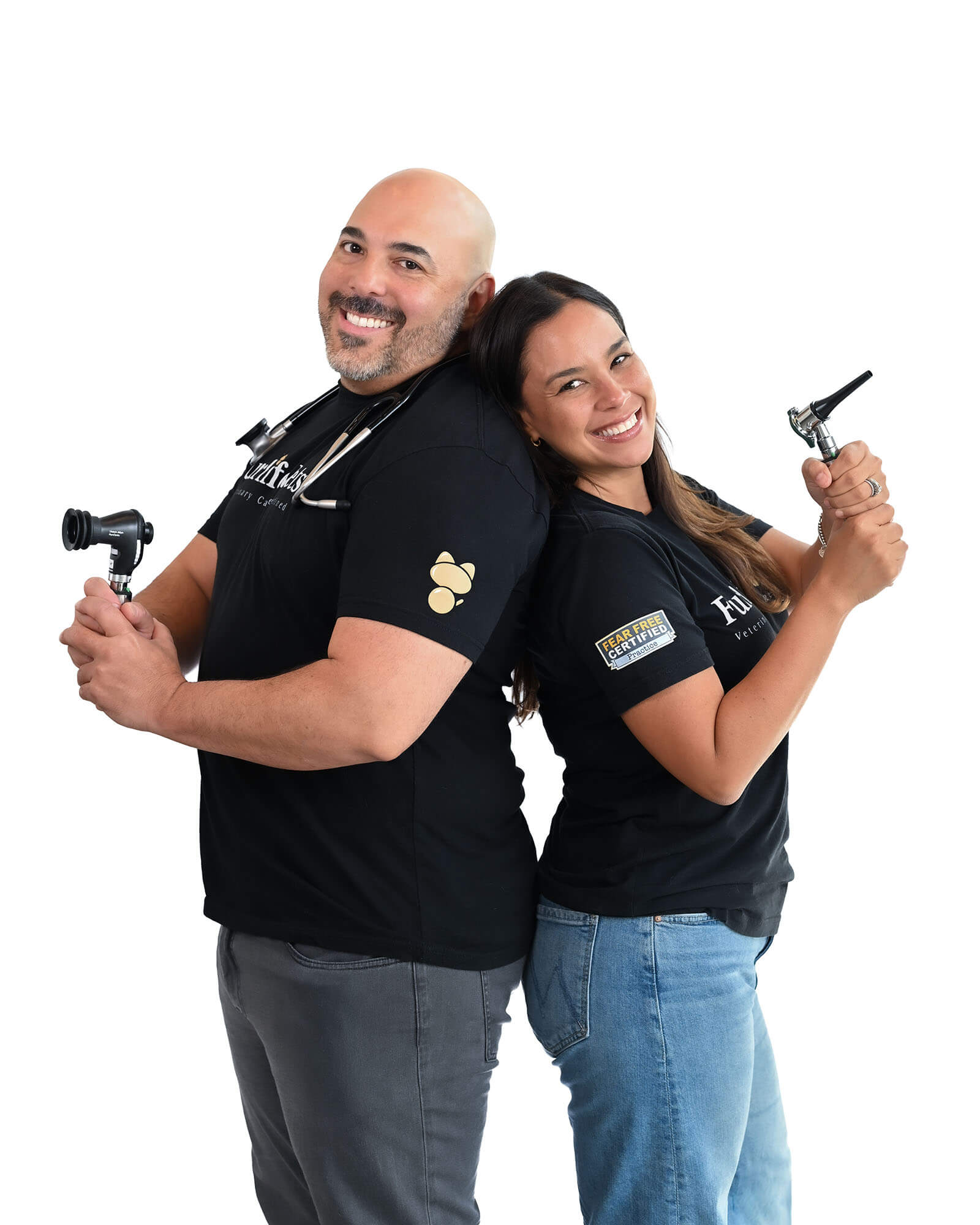 Dr. Jesus and Patricia, founders of FurlifeVets veterinary hospital in Delray Beach